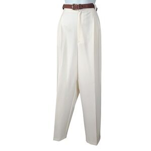 Fundamental Things Vintage Cream High Rise Pleated Tapered Dress Pants 16 nos